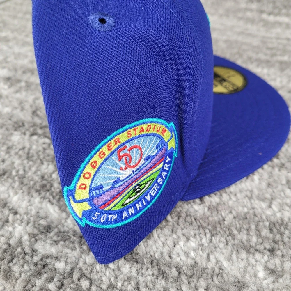 New Era Los Angeles Dodgers 59FIFTY Fitted Hat Royal Blue 50th Anniversary 7 3/8